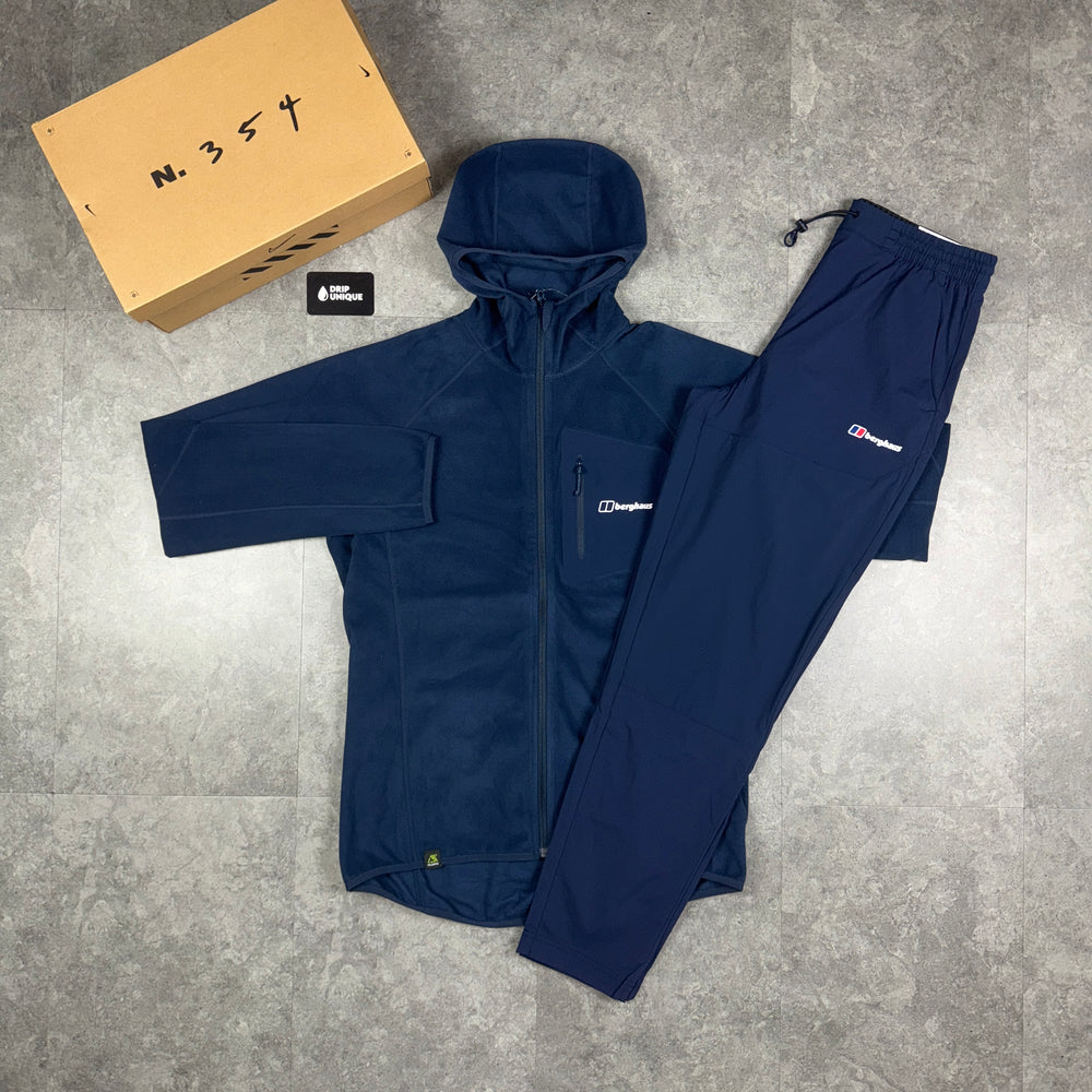 Berghaus Tathwell Fleece Hooded Jacket Navy & Navy Theran Plus Pants Set, dripuniqueuk