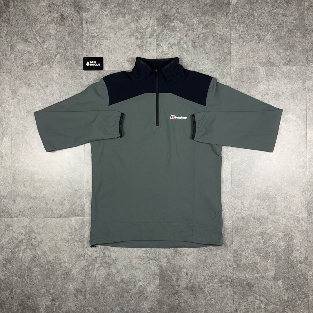 Berghaus Terrain Trek 1/4 Zip Fleece Dark Grey, dripuniqueuk