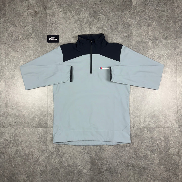 Berghaus Terrain Trek 1/4 Zip Fleece Light Grey, dripuniqueuk