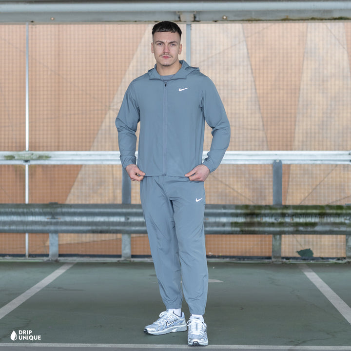 Nike Dri-Fit Form Windrunner Jacket Grey & Grey Nike Challenger Pants Set, nike windrunner sets, dripuniqueuk