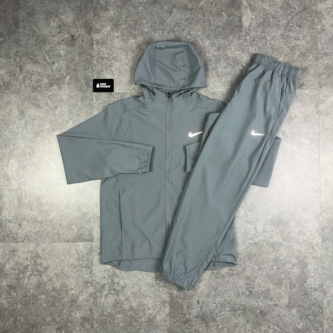 Nike Dri-Fit Form Windrunner Jacket Grey & Grey Nike Challenger Pants Set, dripuniqueuk