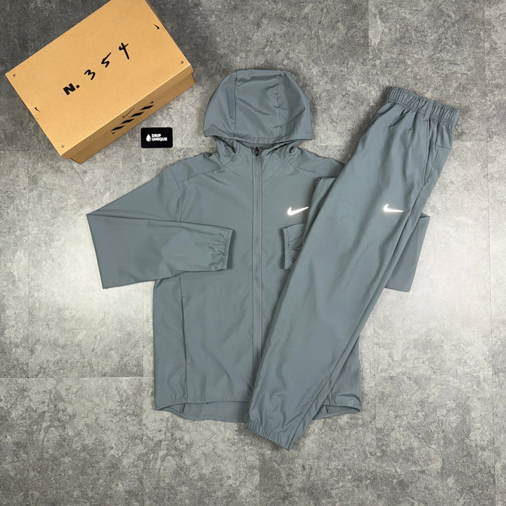 Nike Dri-Fit Form Windrunner Jacket Grey & Grey Nike Challenger Pants Set, dripuniqueuk