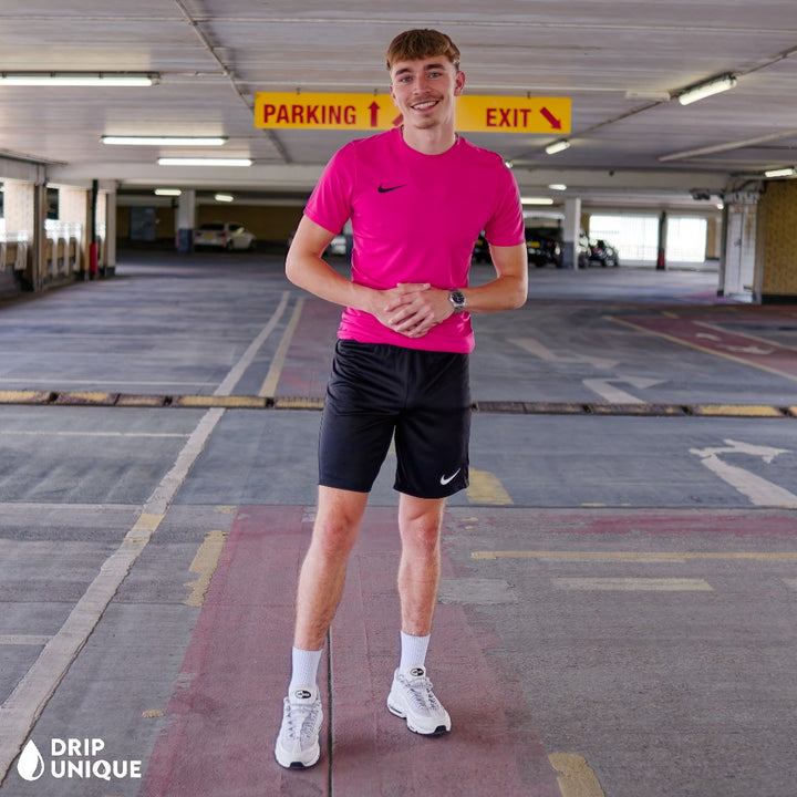 Men's Nike Dri-Fit T-Shirt Hot Pink & Black Dri-Fit Shorts Set, dripuniqueuk