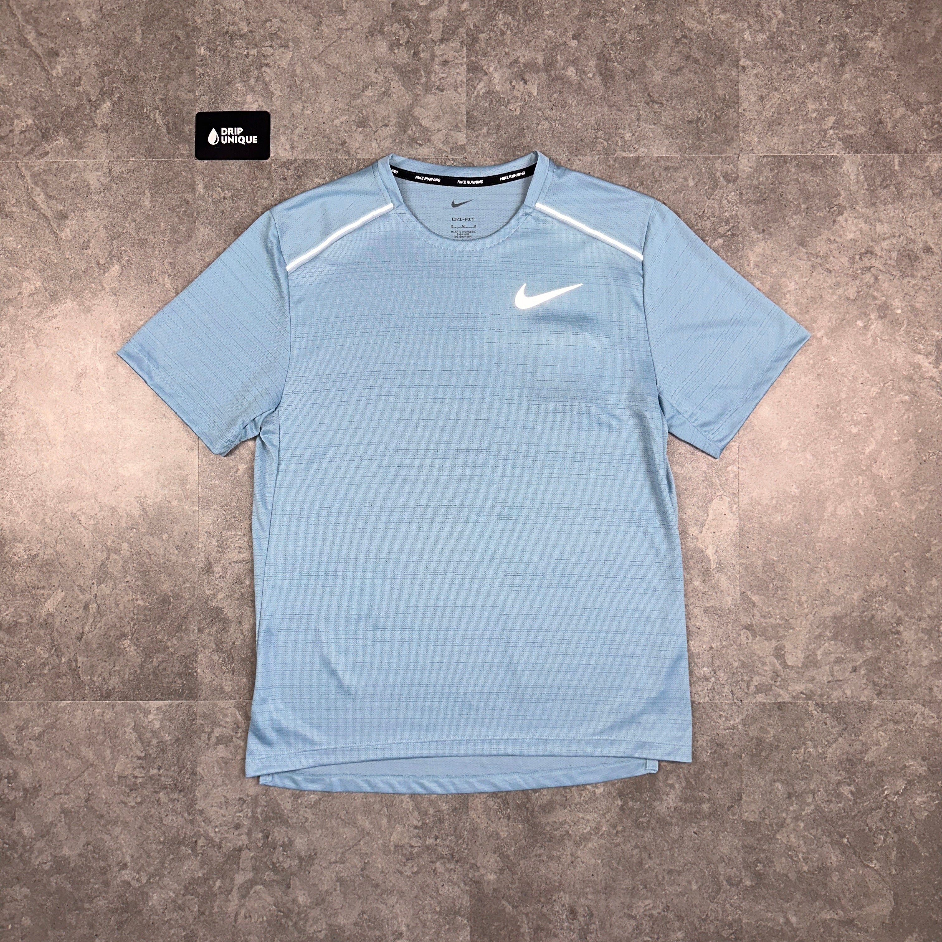 mens nike miler t shirt blue