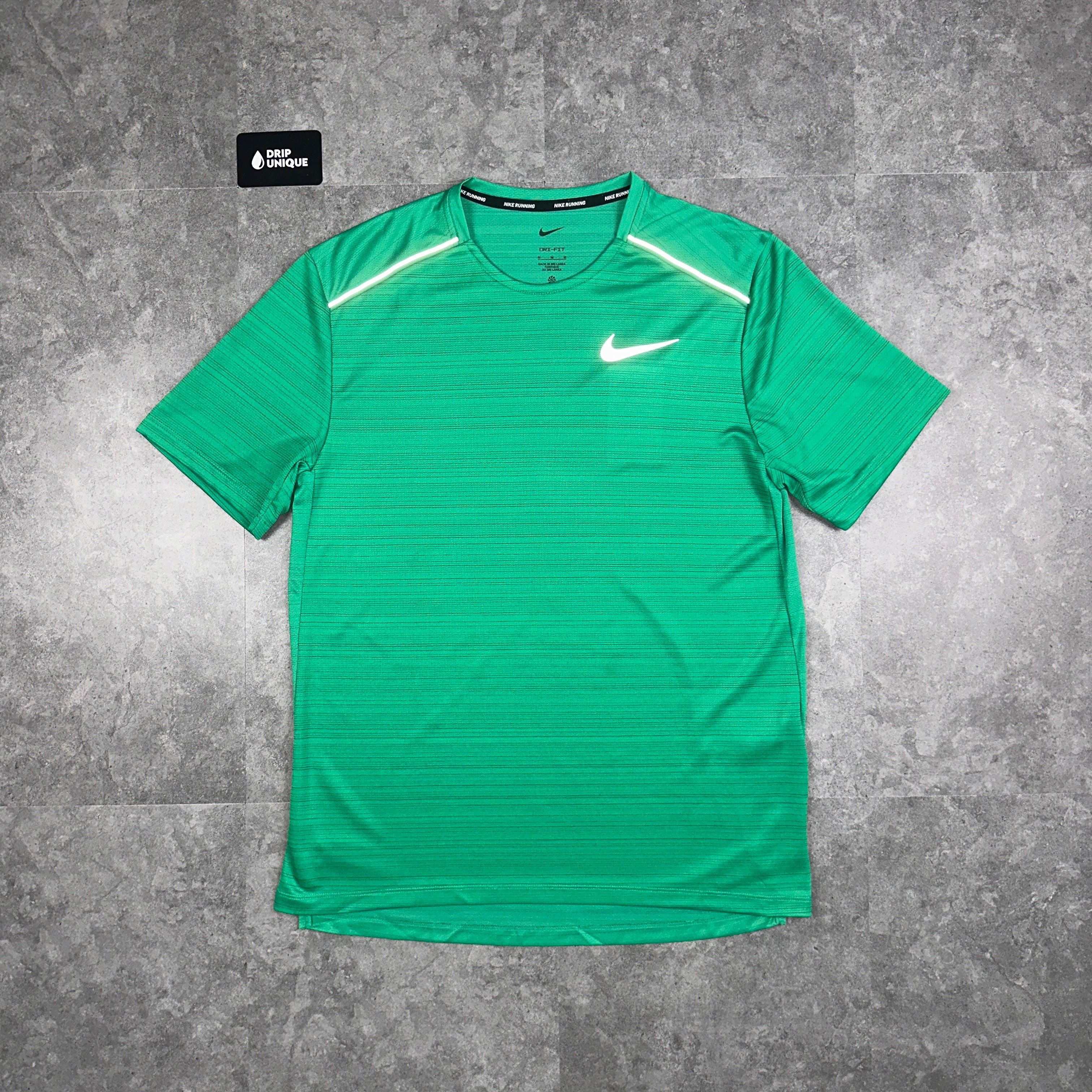 nike miler green t shirt