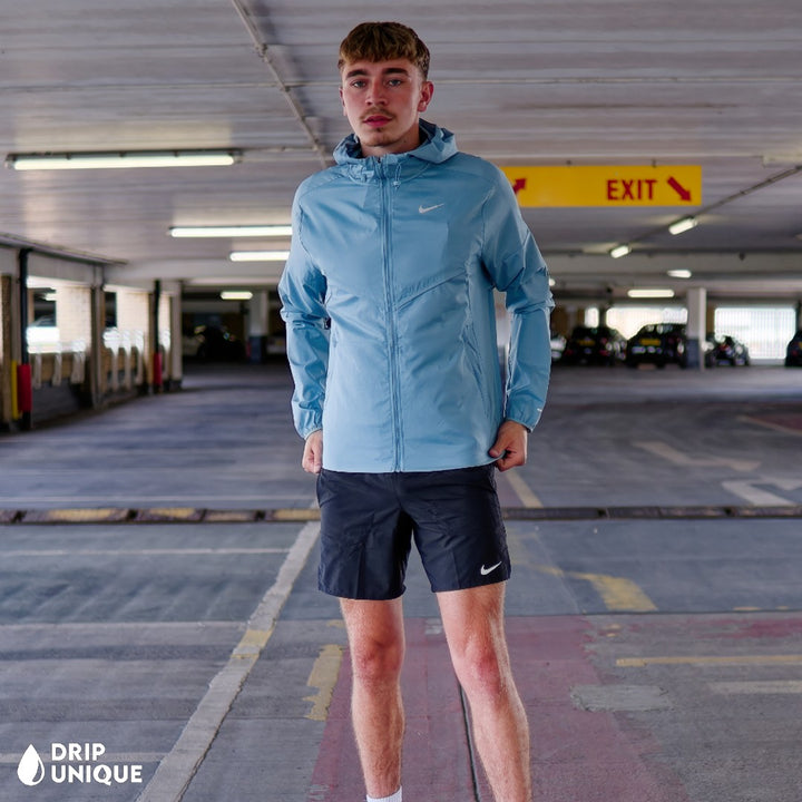 Nike UV Windrunner Jacket Denim Turquoise, Nike Clothing Jackets, dripuniqueuk