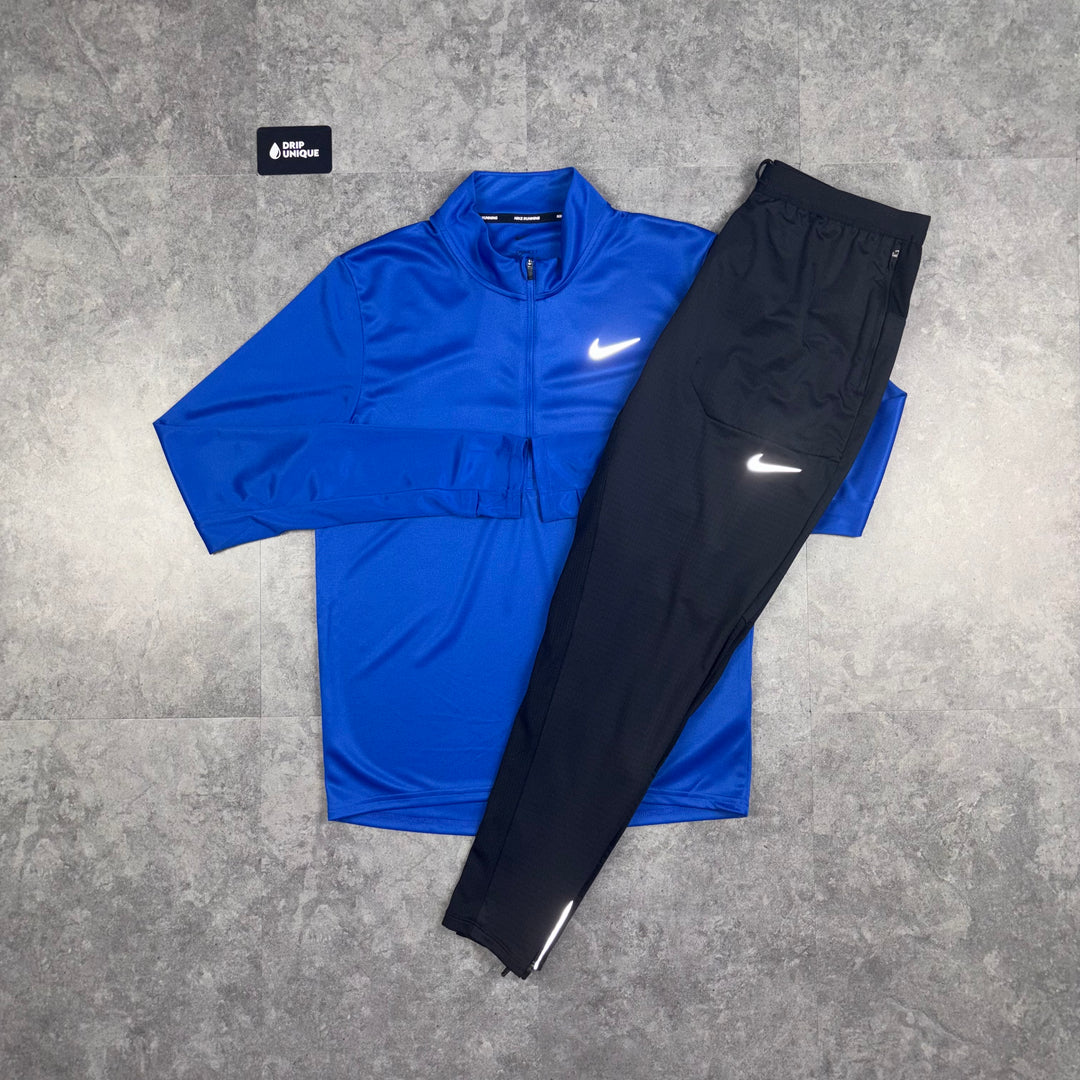 Nike Dri-Fit Pacer 1/4 Zip Blue & Black Phenom Pants Set, Nike Sets, dripuniqueuk