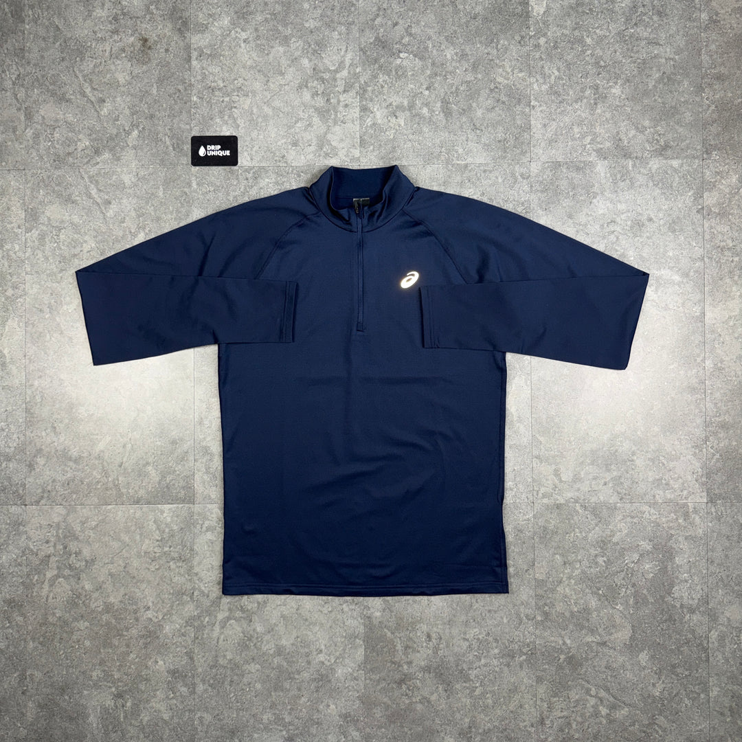 Asics Core 1/4 Zip Midnight Navy, asics 1/4 zip, dripuniqueuk