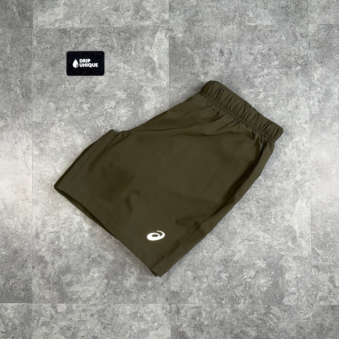 Asics Core 2 in 1 Shorts 7” Brown, asics shorts, dripuniqueuk