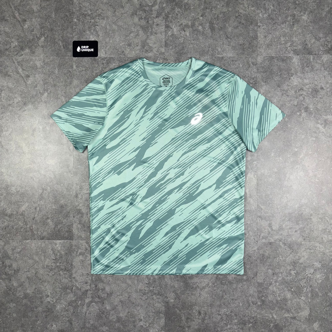 Asics Core All Over Print T-Shirt Celadon, Asics T Shirt, dripuniqueuk