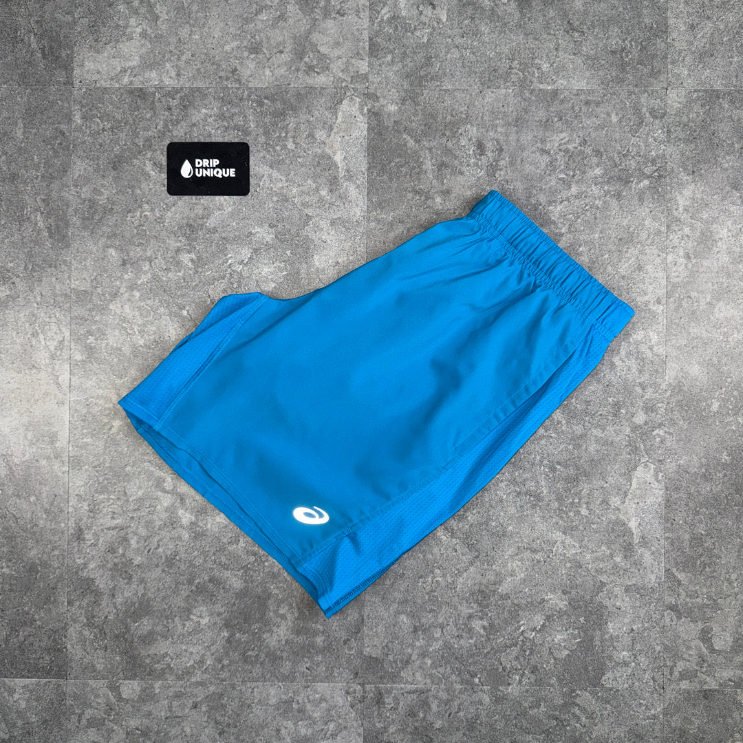 Asics Core Shorts 7” Aegean Blue, asics shorts, dripuniqueuk