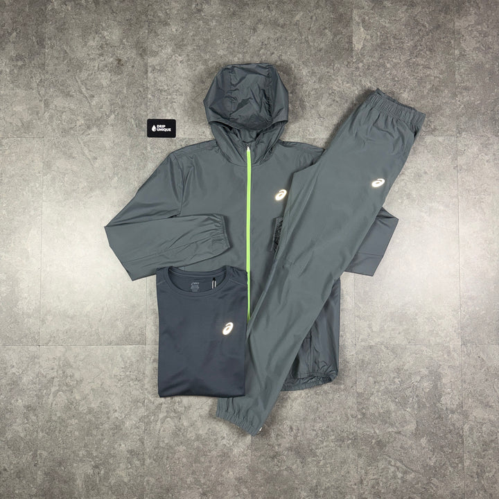 Asics Core Windrunner Grey / Neon Bundle, asics set, dripuniqueuk