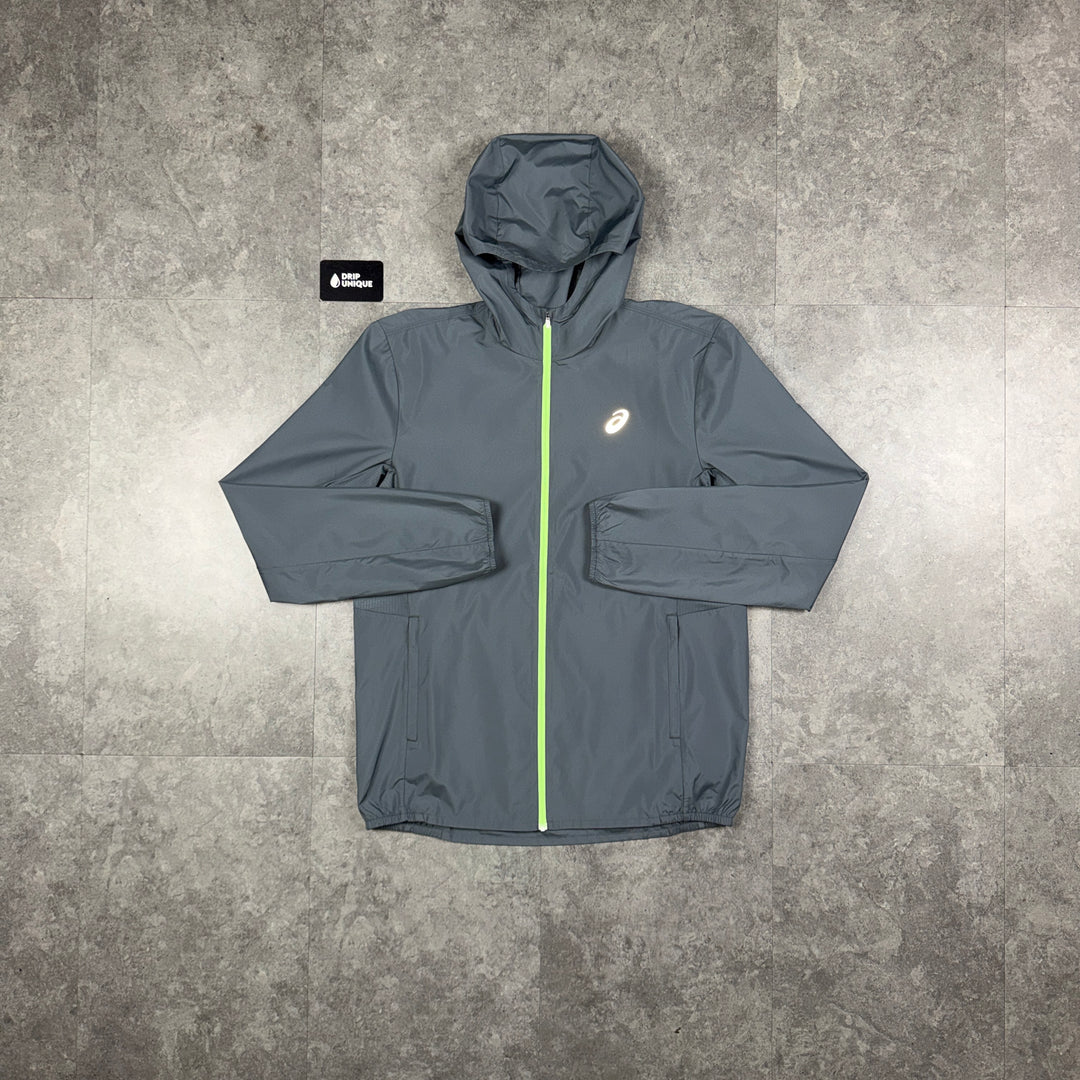 Asics Core Windrunner Jacket Grey / Neon, asics core jacket, dripuniqueuk