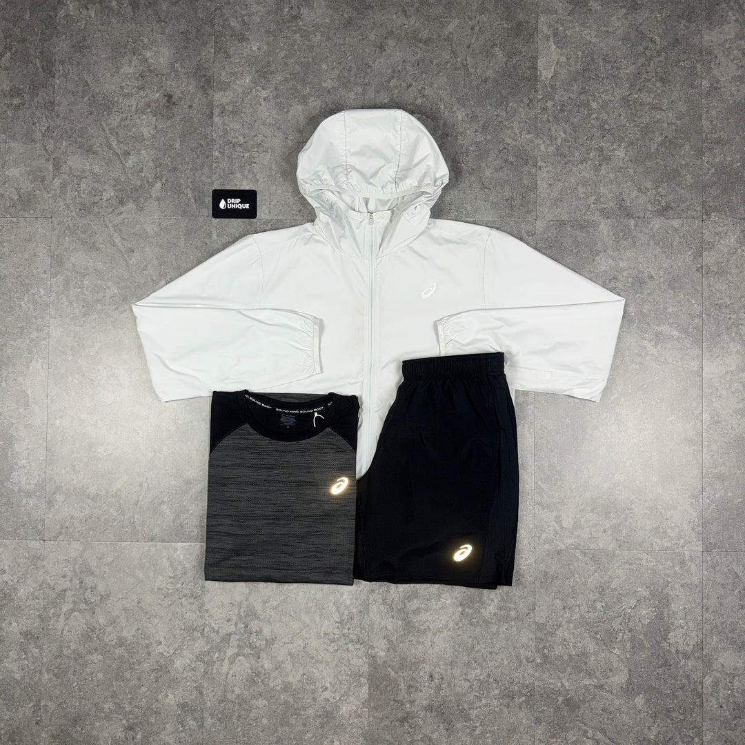 Asics Core Windrunner White Bundle, asics three piece, dripuniqueuk