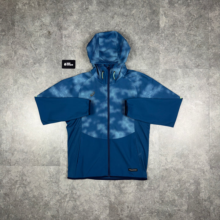 Asics Distorted Windrunner Jacket Navy, asics jacket, dripuniqueuk