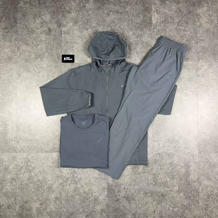 Asics Essential Windrunner Grey Bundle ,asics three piece set, dripuniqueuk