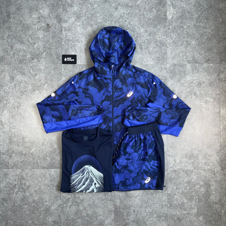 Asics Fujitrail Windrunner Midnight Navy Bundle, asics 3 piece, dripuniqueuk