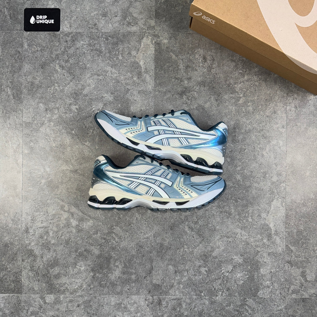 Asics Gel-Kayano 14 Cream Raw Indigo, asics shoes, dripuniqueuk