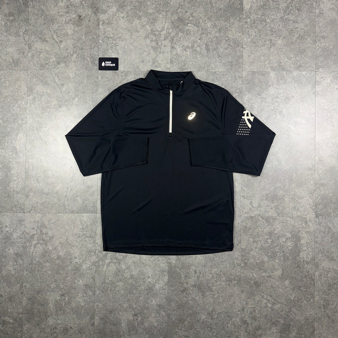 Asics Icon 1/4 Zip Black, asics 1/4 zip, dripuniqueuk