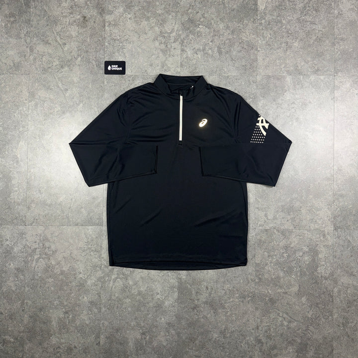Asics Icon 1/4 Zip Black, asics 1/4 zip, dripuniqueuk
