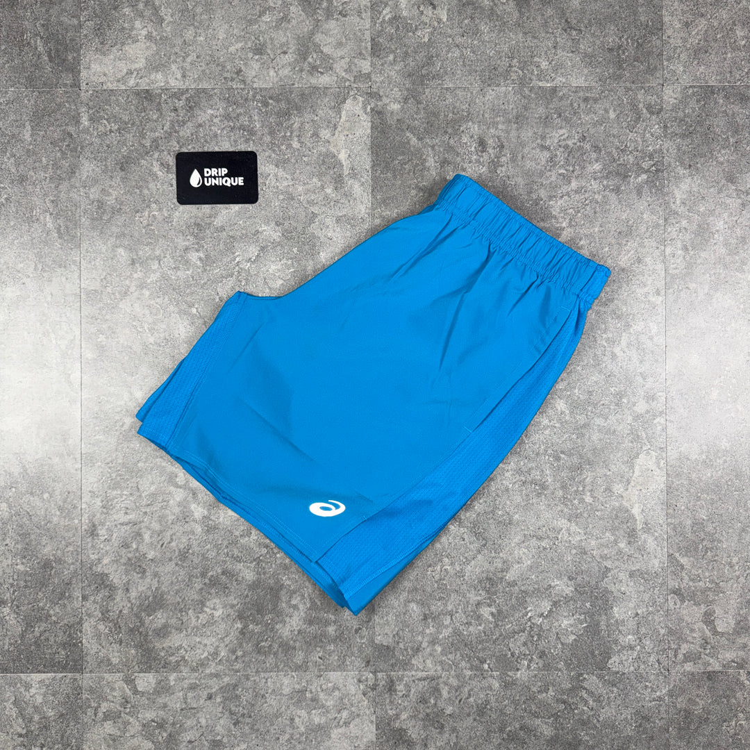 Asics Icon Shorts 7” Aegean Blue, asics shorts, dripuniqueuk