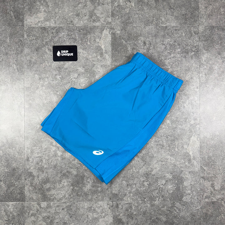 Asics Icon Shorts 7” Aegean Blue, asics shorts, dripuniqueuk