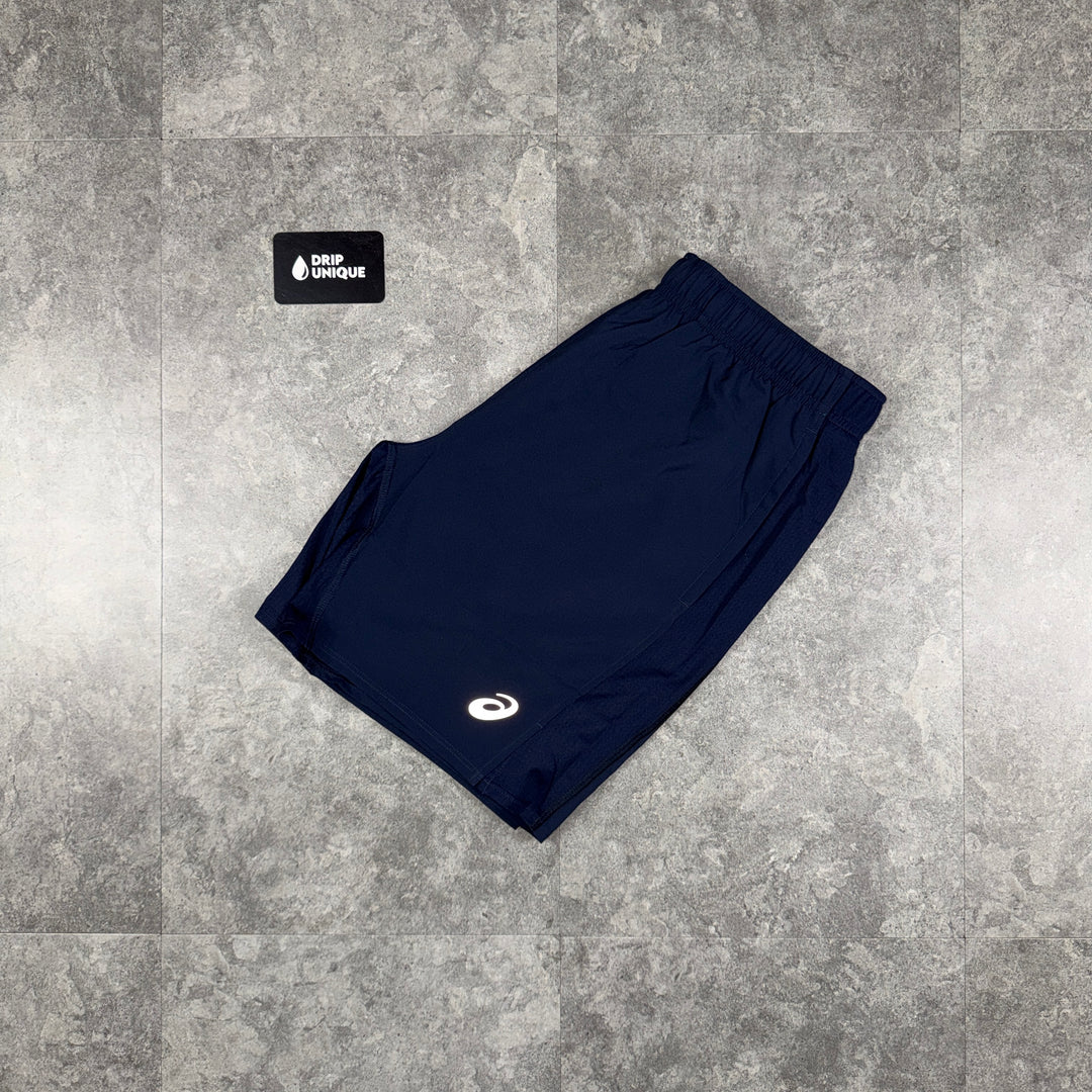 Asics Icon Shorts 7” Midnight Navy, asics shorts, dripuniqueuk