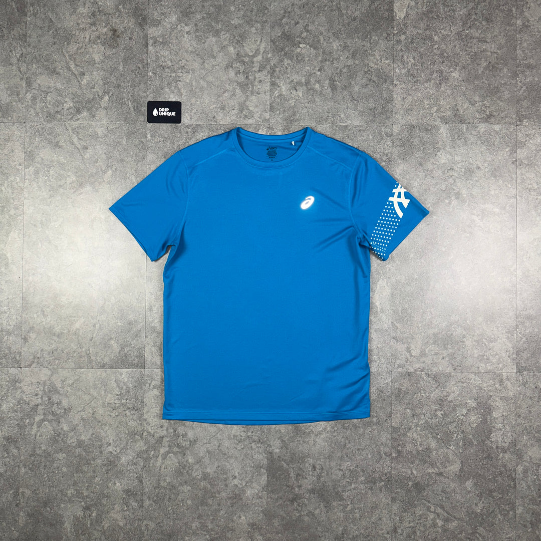 Asics Icon T-Shirt Aegean Blue, asics tshirt, dripuniqueuk