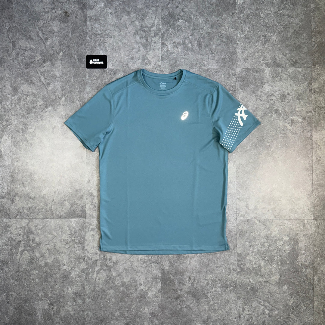 Asics Icon T-Shirt Foggy Teal, asics tshirt, dripuniqueuk