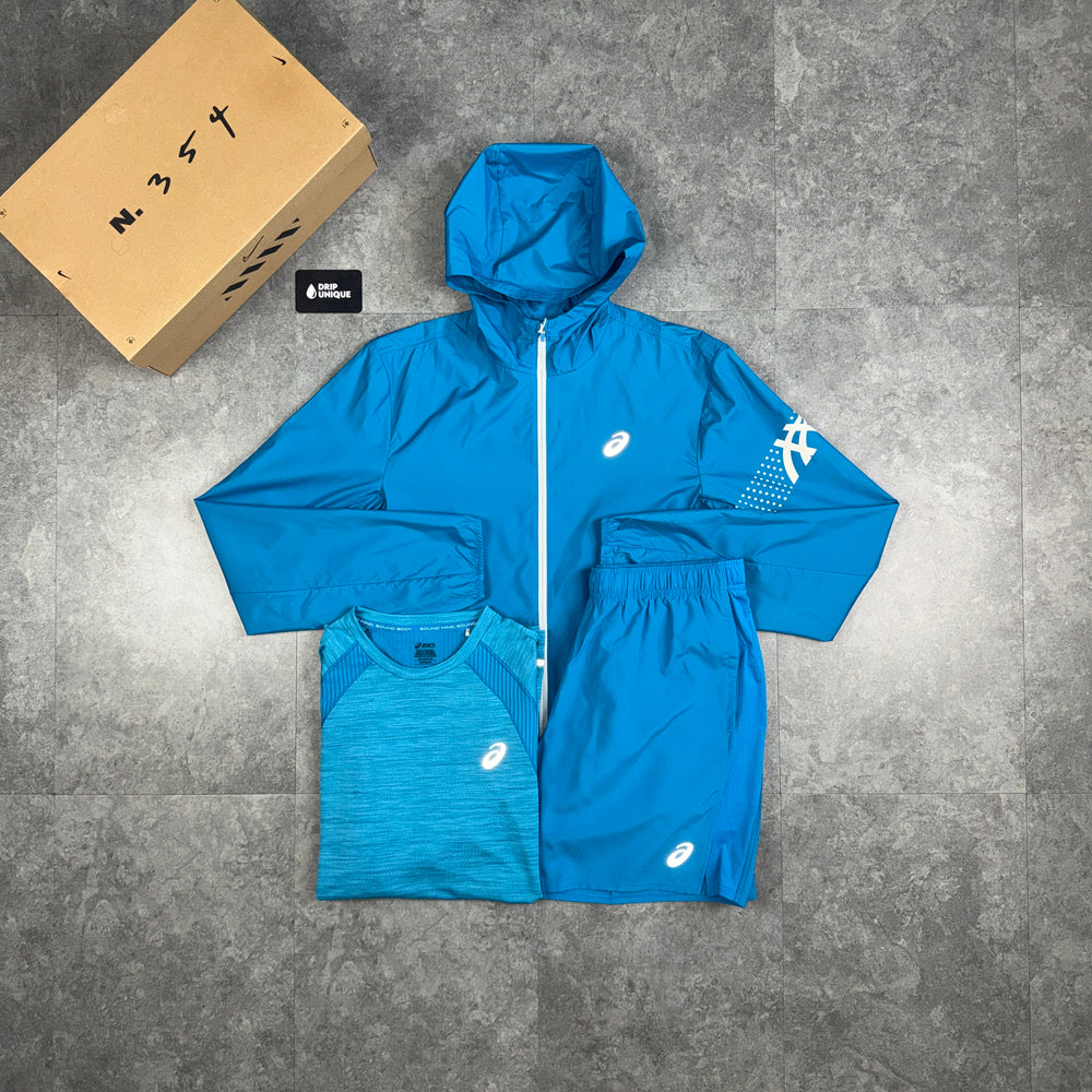 Asics Icon Windrunner Aegean Blue Bundle, asics 3 piece, dripuniqueuk