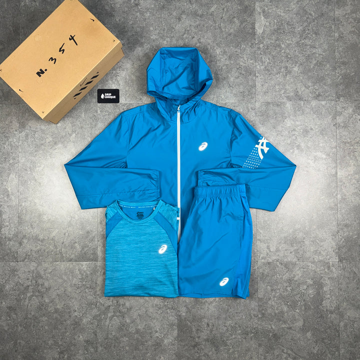 Asics Icon Windrunner Aegean Blue Bundle, asics 3 piece, dripuniqueuk