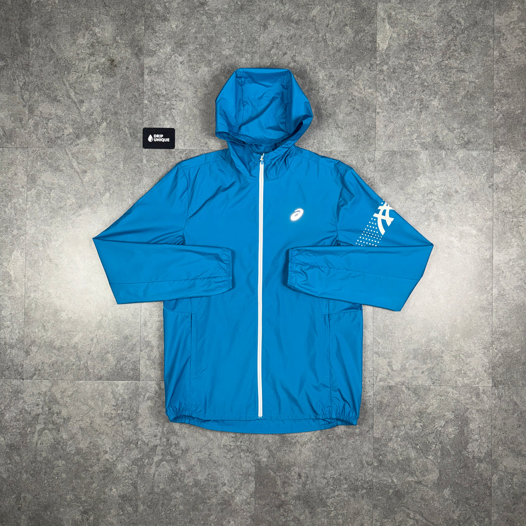 Asics Icon Windrunner Jacket Aegean Blue, asics jacket, dripuniqueuk