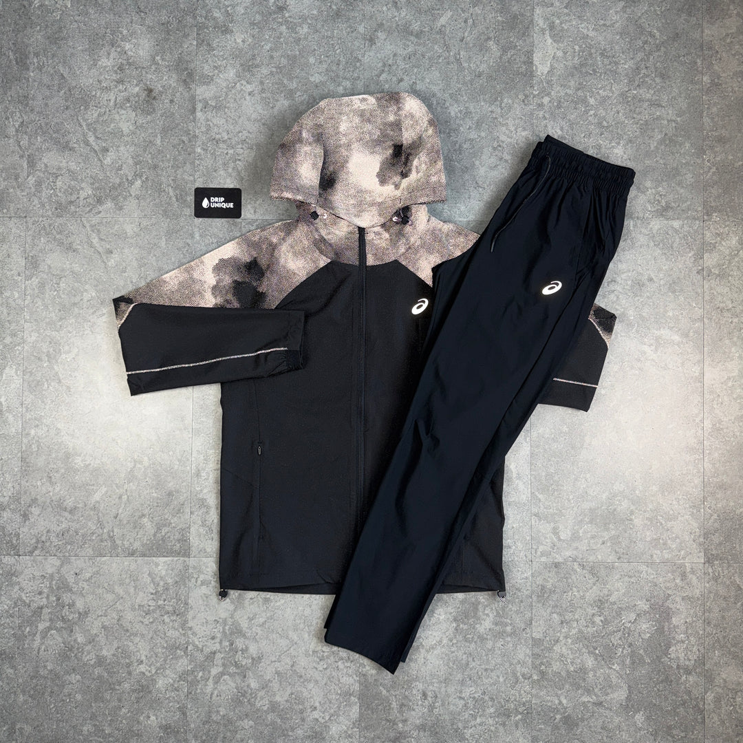 Asics Reflective Elastic Woven Tracksuit Black, asics set, dripuniqueuk