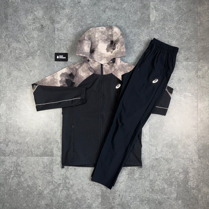 Asics Reflective Elastic Woven Tracksuit Black, asics set, dripuniqueuk