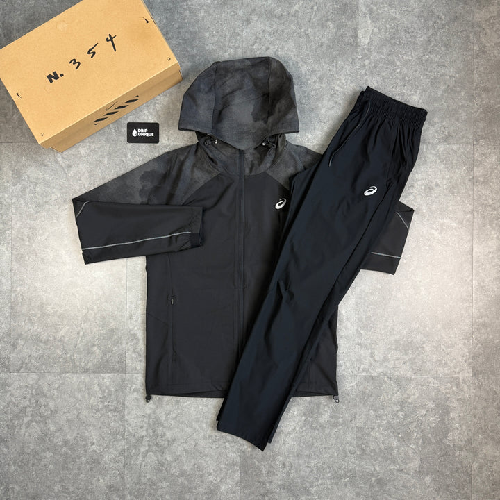 Asics Reflective Elastic Woven Tracksuit Black, asics tracksuit, dripuniqueuk