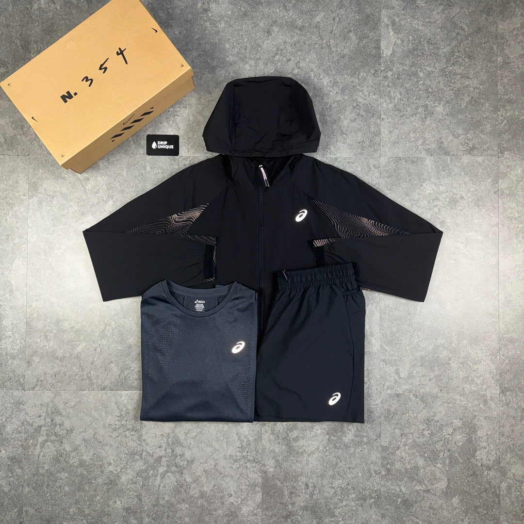Asics Reflective Windrunner Bundle Black, asics reflective set, dripuniqueuk