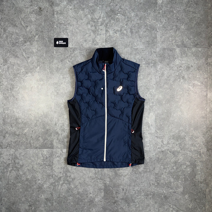 Asics Road Gilet Navy, asics gilet, dripuniqueuk