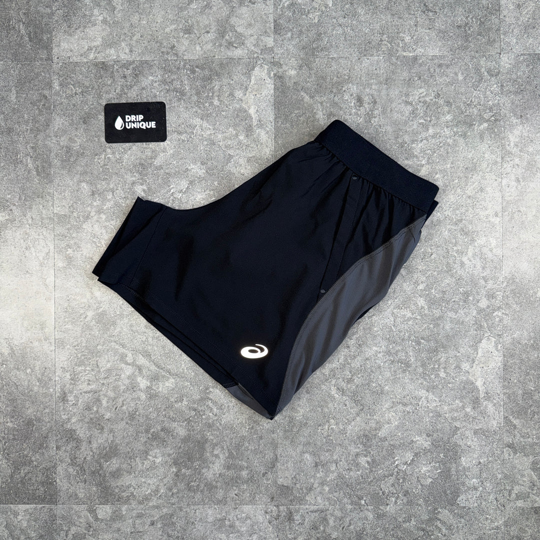 Asics Road Shorts 5” Black / Grey, asics shorts, dripuniqueuk