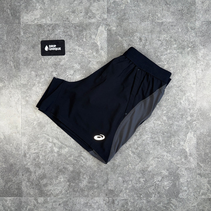 Asics Road Shorts 5” Black / Grey, asics shorts, dripuniqueuk