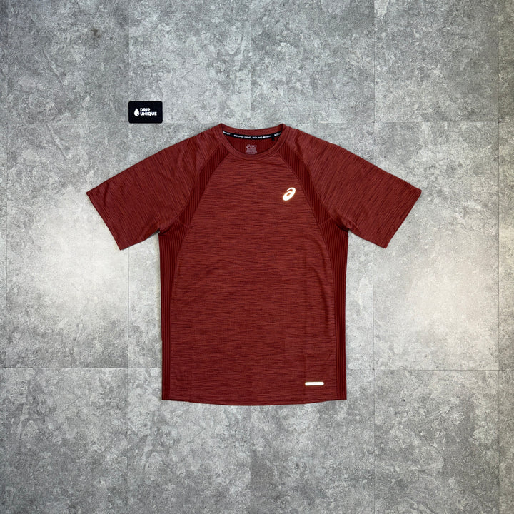 Asics Road T-Shirt Maroon, asics tshirt, dripuniqueuk