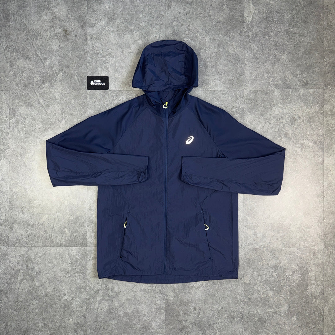 Asics Road Windrunner Jacket Midnight Navy, asics jacket, dripuniqueuk