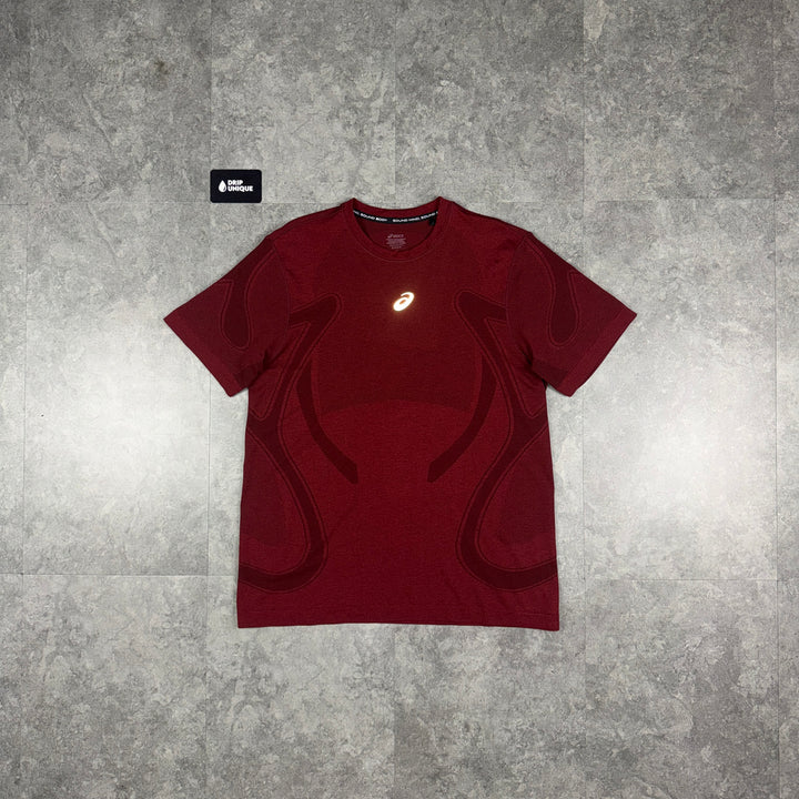 Asics Seamless Performance T-Shirt Maroon, asics tshirt, dripuniqueuk