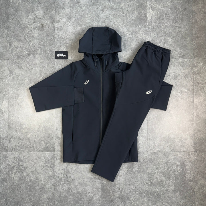 Asics Softshell Elastic Woven Tracksuit Black, asics set, dripuniqueuk
