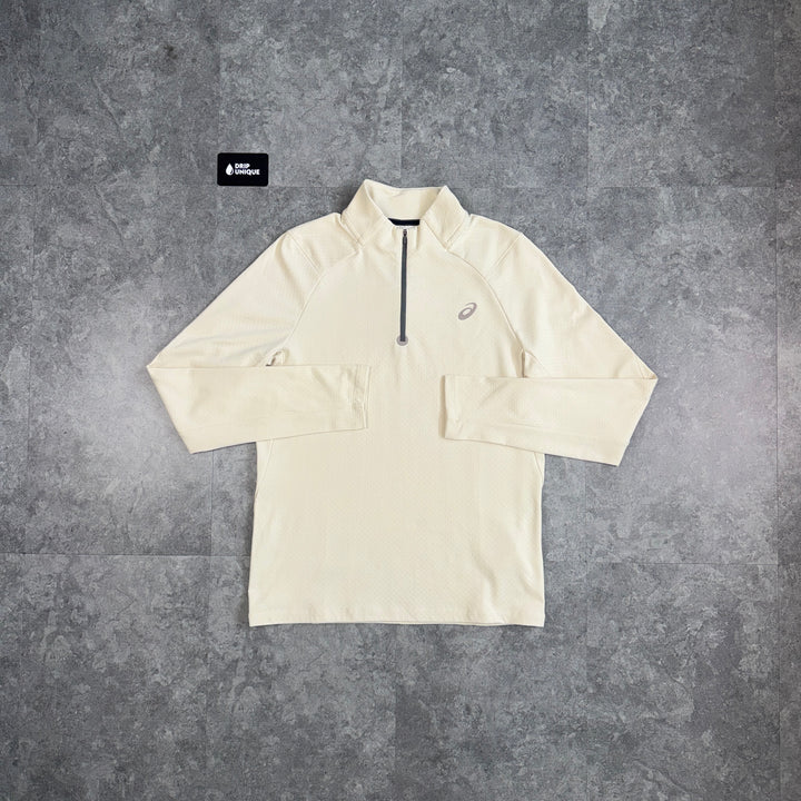 Asics Therma 1/4 Zip Cream, asics 1/4 zip, dripuniqueuk