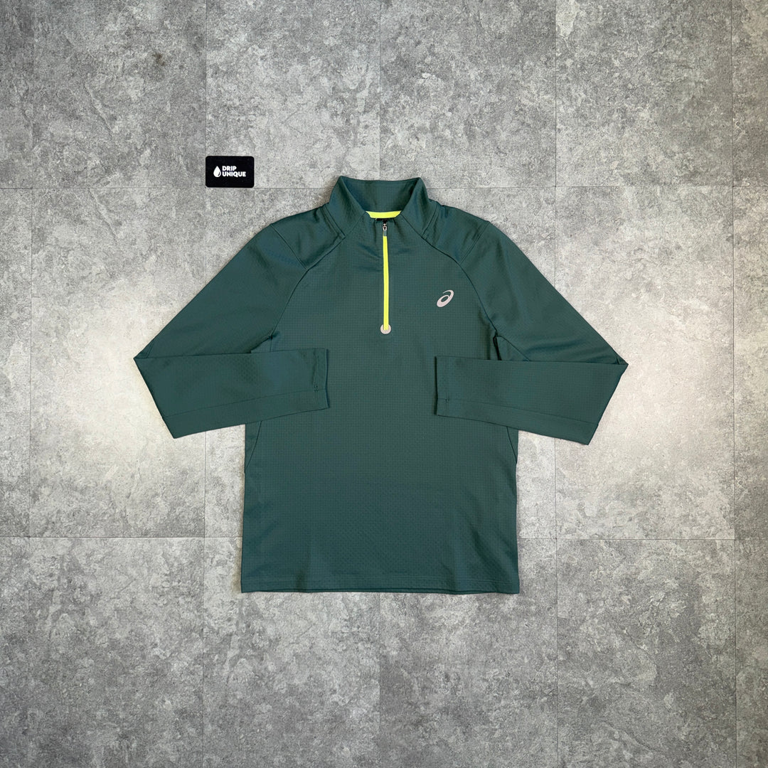 Asics Therma 1/4 Zip Forest Green, asics 1/4 zip, dripuniqueuk