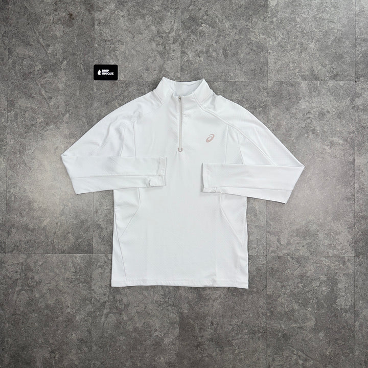 Asics Therma 1/4 Zip Ice White, asics 1/4 zip, dripuniqueuk