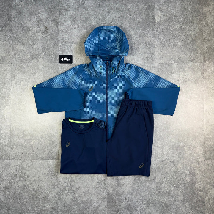 Asics Waterproof Camo Windrunner Navy Bundle, asics set, dripuniqueuk
