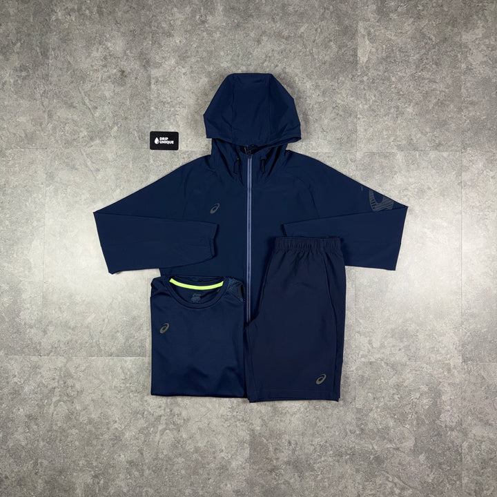 Asics Waterproof Windrunner Navy Bundle, asics set, dripuniqueuk