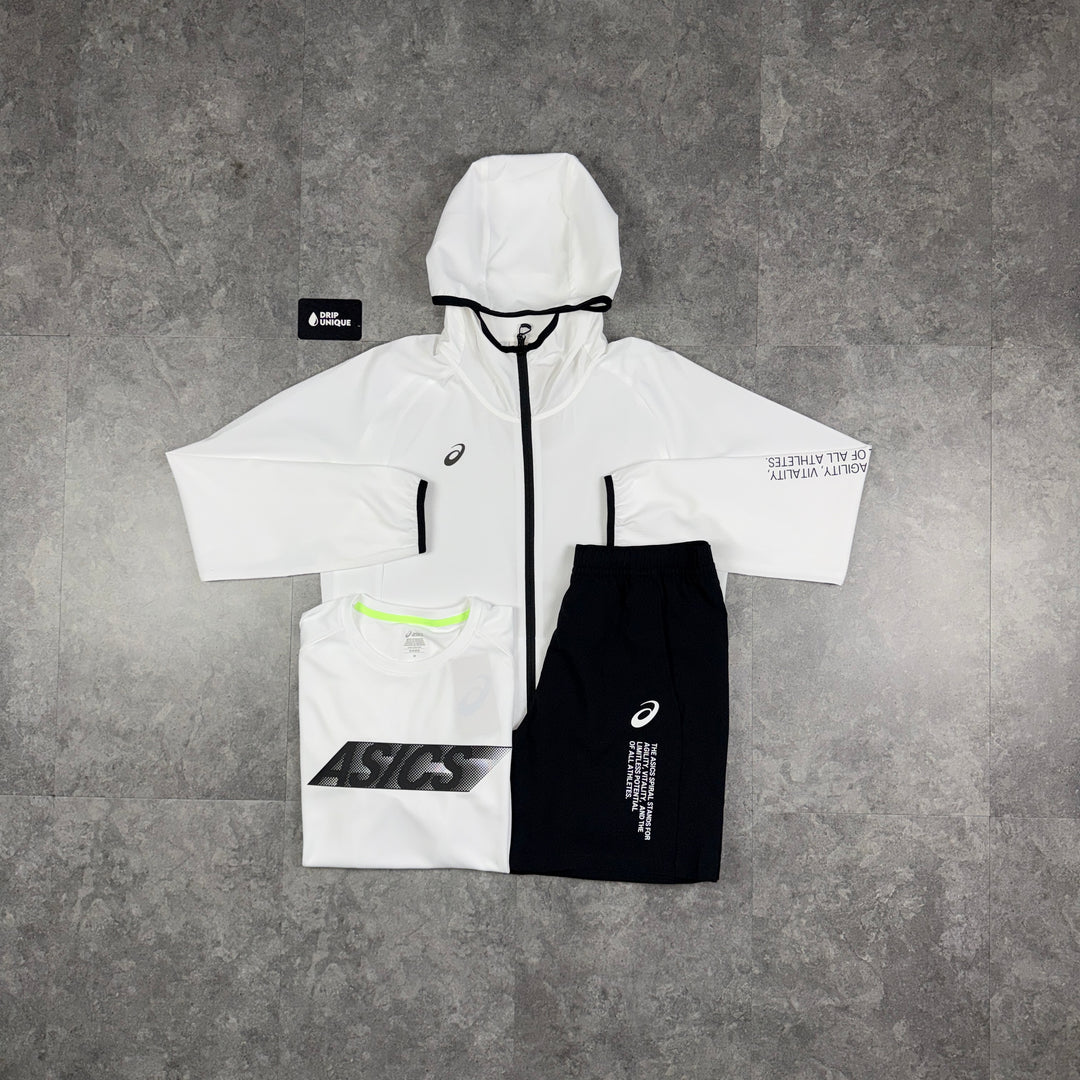 Asics Waterproof Windrunner White Bundle, asics set, dripuniqueuk