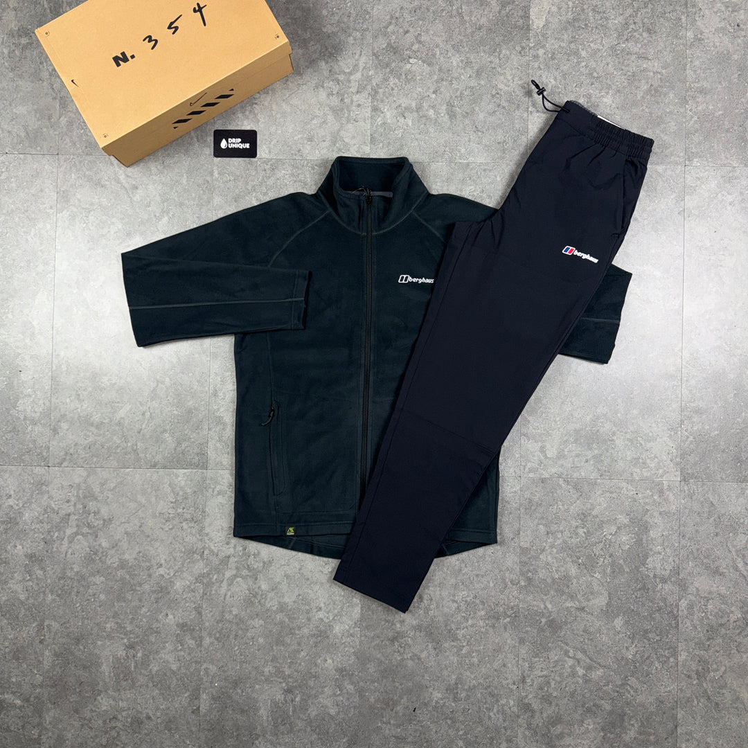 Berghaus Arnside Fleece Full Zip Black & Black Theran Plus Pants Set, berghaus fleece set, dripuniqueuk